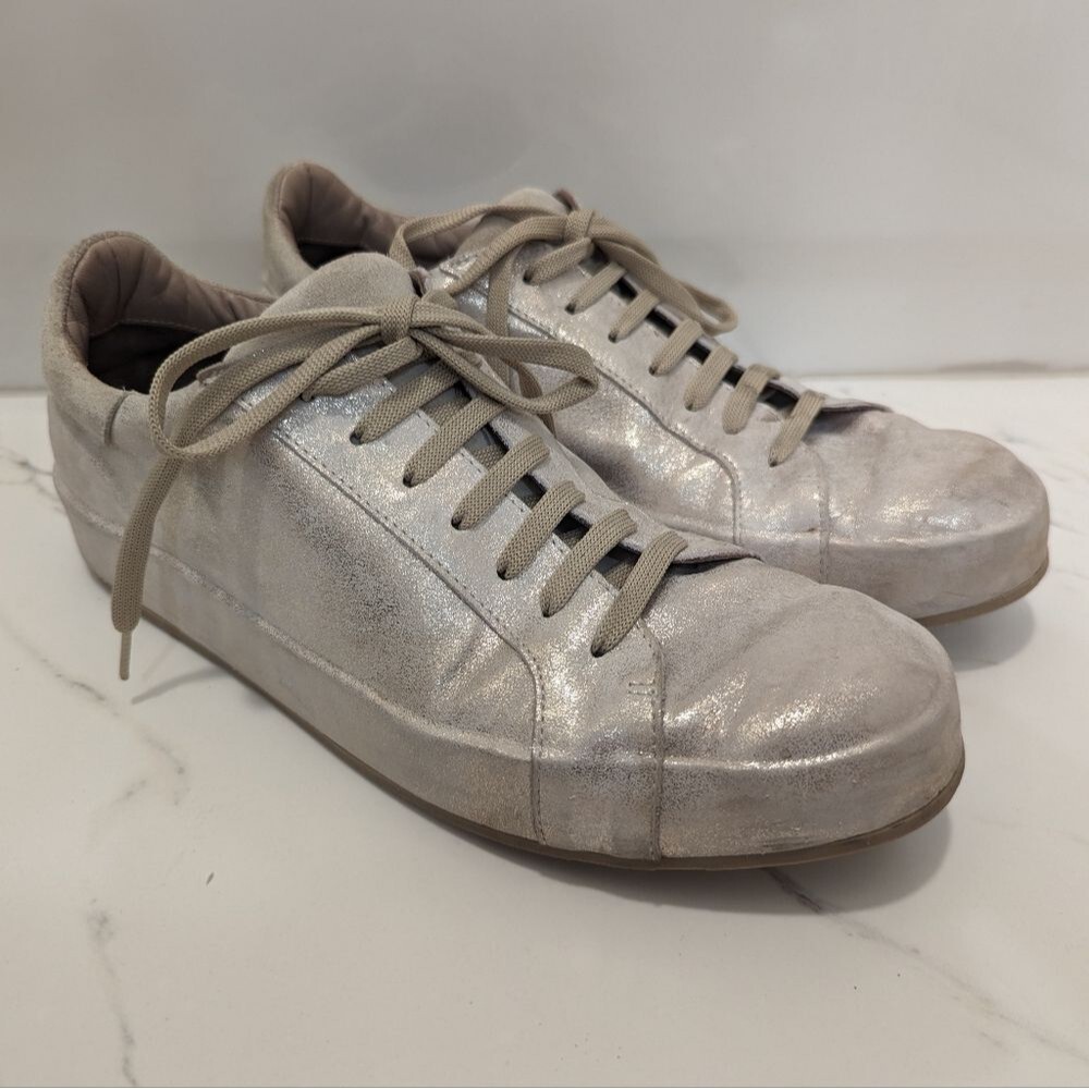 Homers Artisan 18128 Spanish Shimmer Glimmer Metallic Gold Silver Sneakers EU 40